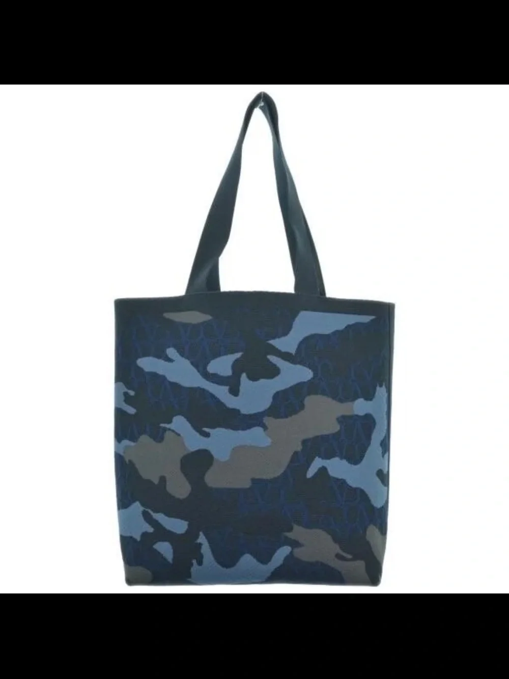 Valentino Garavani Blue and Gray Camouflage Tote Bag